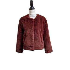 Anthropologie Sanctuary Furry Teddy Coat Jacket Chocolate Brown Size Small